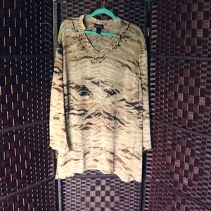 Plus Size  V Neck Blouse